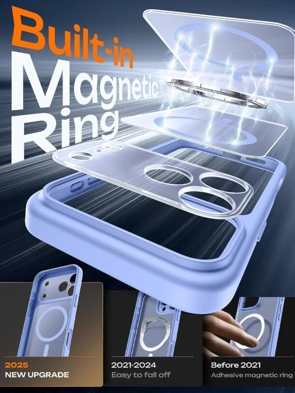 iPhone 17 Pro Case MagSafe Full Camera Protection Matte Light Blue